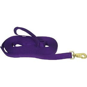 Hamilton Single Thick Nylon Horse Longe Line with Swivel Snap Chain, 26-Feet, Purple