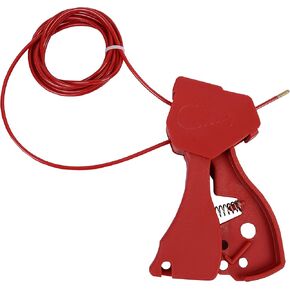Nylon Cable Lockout, 1/8" Diameter, 8' Length Red
