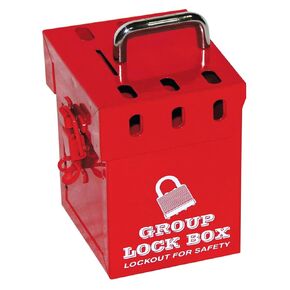 7286 Mini Lockout Tagout Box, 4.5 x 10 x 10 Inch, Red