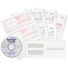 Blue Summit Supplies 1099-NEC 4 Part Tax Form Bundle 2023 with TaxRight CD-ROM (Formerly Called TFP), Includes Self-Seal Envelopes, Designed for QuickBooks and Accounting Software, 50 Pack in Saudi Arabia
