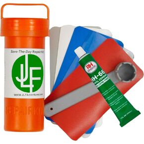 Repair Kit with HH-66 Vinyl Cement Glue (or Without Glue) for Inflatable Stand Up Paddle Boards (SUP) Includes 3" x 6" Red, White, Blue, Clear, Grey PVC, 5 Patches and 6 Prong Valve Wrench in Saudi Arabia