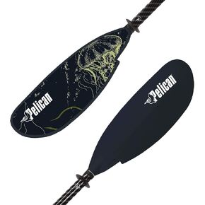مجداف Pelican Symbiosa Kayak - عمود من الألياف الزجاجية قابل للتعديل مع شفرات نايلون - خفيف الوزن - 90.5 بوصة 240 سم إلى 98.5 بوصة 250 سم
