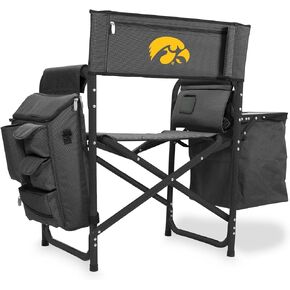 NCAA Iowa Hawkeyes Fusion Camping Chair with Side Table and Soft Cooler - Beach Chair for Adults - Lawn Chair
