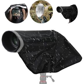 NEEWER 2 in 1 Camera Rain Cover & Reflector, L Large Durable Nylon Waterproof Raincoat for Canon Sony Nikon Fujifilm DSLR Mirrorless Camera & Lens up to 600mm, with Viewing Window/Bag, PB018