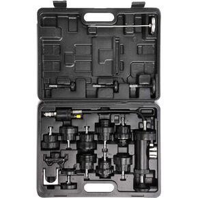 WINTOOLS 18pcs Auto Cooling System Radiator Cap Pressure Tester Kit Pump Gauge Adapters