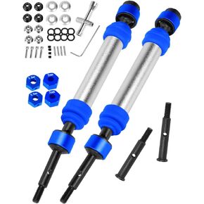 RC Driveshafts Axle Upgrades Part for 1/10 Slash 2WD(VXL),Hard Steel Front & Rear CVD Drive Shafts,2pcs,Silver &Navy Blue