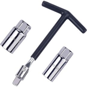 Spark Plug Socket Wrench T-Handle, Universal Spark Plug Wrench 16mm (5/8") & 21mm (13/16") Remover Installer for Motorcycles, Lawn Mowers