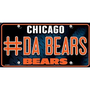 Rico Industries NFL Chicago Bears #Da Bears #1 Fan Metal Auto Tag 8.5" x 11" - Great for Truck/Car/SUV