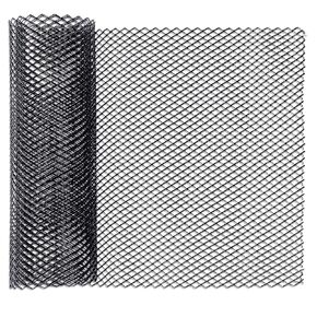 39 x 13 inch Car Grill Mesh 3x6mm Rhombic-Grid Hole, Black Aluminum Alloy Grille Mesh Sheet Automotive Grille Insert