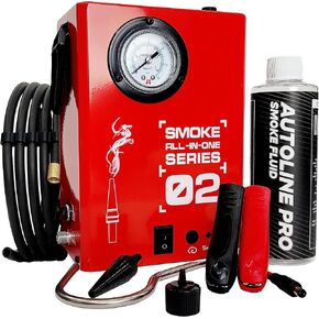 Automotive Smoke Machine for EVAP, Vacuum, Exhaust, and More Leak Detection Testing | Model 02 | Approved Smoke Fluid Included | Built-in Air Compressor | Pressure Gauge