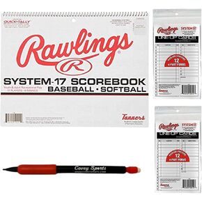 نظام 17 سجل نتائج البيسبول والكرة اللينة و24 بطاقة تشكيلة، مع قلم كوفي - كتاب مريح لحفظ نتائج الكرة اللينة والبيسبول وحزمة التدريب على بطاقات الترتيب in Kuwait