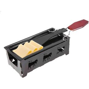 Cheese Raclette Set Foldable Non-Stick Rotaster Baking Tray Stove Set, 1pc Stove+1pc Tray+1pc Spatula+3pcs Candle,Home Kitchen Grilling Tool