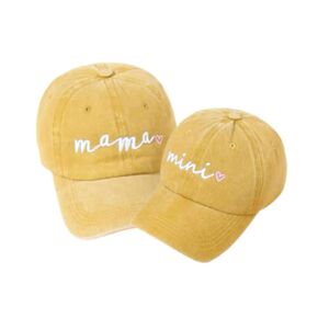 Mama and Mini Hats For Women, Cute Fall Mother Daughter Hats, Mom And Daughter Matching Hats, Mommy and Me Hats, Set of 2 Matching Toddler And Mommy Hats in Mustard.