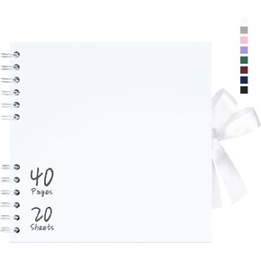 Vienrose 8x8 Inch Scrapbook Album, Small Photo Album DIY Scrapbook Black Thick Kraft Paper Memory Book, Scrap Book Photo Albums for Couple Baby Wedding Family