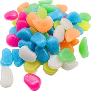 1lb Glow in The Dark Rocks, Big Colorful Pebbles, Aquarium Gravel, Fish Tank Gravel, Live Plants for Fish Tank, Betta Fish Tank Accessories, Turtle Rocks for Tank, Fish Tank Rocks, 150pcs