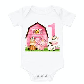 barnyard farm birthday shirt farm animals birthday outfit first birthday shirt farm 1st birthday party farm one birthday shirt (2T)