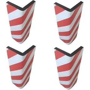 واقيات زوايا ذاتية اللصق، مصنوعة من المطاط الرغوي، لحماية مواقف السيارات، مقاس 17.3 × 9.8 × 0.8 بوصة، مع شرائط عاكسة باللون الأحمر والأبيض. (عبوة من 4 قطع) in Kuwait