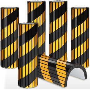 6 Pcs Garage Wall Bumpers Guards Reflective Garage Wall Protector Foam Garage Stoppers for Your Vehicle Parking Corner Garage Pole Padding for Garage Parking Lot, Black Yellow in Saudi Arabia