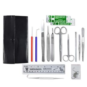 Comprehensive Dissecting kit for Biology, Anatomy and Veterinary Students, 15 PCs in Leatherette Case, Ideal for in-Lab and Home Schooling Dissection Learning