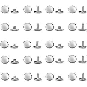WUTA 100 Sets Sewing Snaps Solid Brass Snap Fasteners Press Studs Poppers Clothing Bag Jacket Leather Craft Buttons for Clothes, Jackets, Jeans Wears, Bracelets, Bags, Nikel (8mm/0.31 inch)