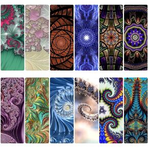 Fractal Unique Bookmarks for Book Lovers - Cool Book Markers for Women - Aesthetic Set of Bookmarks for Students & Boys - Fun Book Marks for Kids Bulk - Classroom Gifts for Students by Livin Harmony