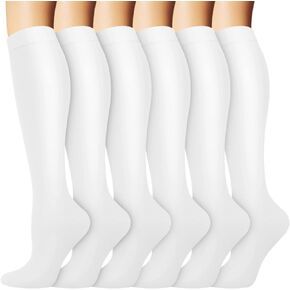 Iseasoo 6 Pairs Compression Socks for Women & Men Circulation,Best Support for Athletic,Running,Nursing,Travel