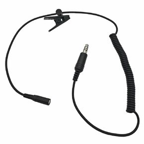 U174 U-174 Adapter U Plug to 3.5mm GA Headset Airplane General Aviation Headphone Coil Extension Cable(7.0mm Male Jack,3.5mm Female Socket,Civilian Wiring,Wired,Black)