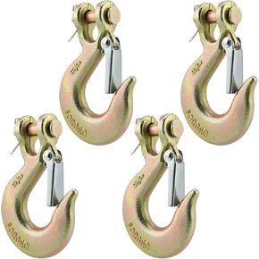 4 قطع خطافات سلسلة 3/8 بوصة، خطاف منزلق شديد التحمل، خطاف إمساك مع مزلاج، خطاف منزلق من الفولاذ المطروق للمقطورة، التعليق والرفع، سعة 6613 رطل، ذهبي in Kuwait