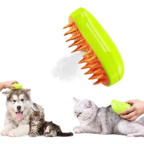 Steamy Cat Brush: 3 In1 Cat Steamy Brush for Massage, Cat Grooming Brush Pet Hair Removal Comb for Cat and Dog, 2024 Multifunctional Cat Hair Brush for Removing Tangled and Loosse Hair (Green) in Kuwait