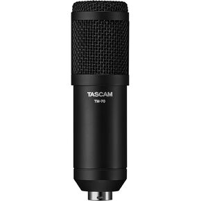 Tascam Dynamic Microphone for Broadcast Microphone for Professional Podcasting and Live Streaming (TM-70), Black