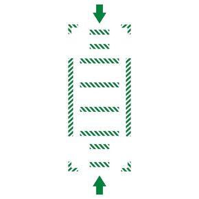 Slip-Gard Vinyl Crosswalk Kit, Striped Shapes, Green/White, Made in The USA, WFK36GN