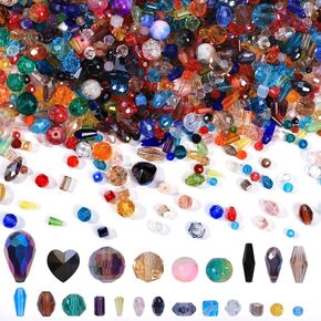 300pcs Glass Crystal Teardrop Beads 6X9mm Drop Glass Spacer Beads Colorful Clear Electroplated Color Crystal Beads for DIY Jewelry Bracelet Making (Drop)