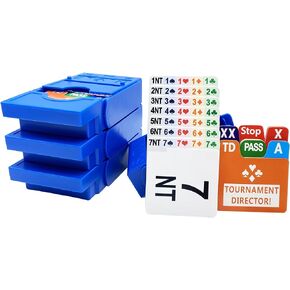 8PCS Bridge Game Duplicate Boards,Bridge Kit for Bridge Cards Game, Each Boards Includes Directions(S N W E),Board Number,Dealer,Suit for Party,Traveling,Camping (Dark Blue)