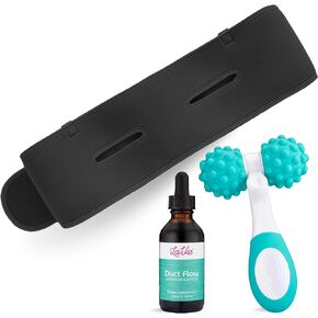 حزمة لافي، أسطوانة تدليك الرضاعة، صبغة 2 أونصة، وحمالة ضخ للرضاعة الطبيعية أو الرضاعة أو الضخ بدون استخدام اليدين، دعم أساسي للقنوات المسدودة، والتهاب الضرع، والاحتقان in Kuwait