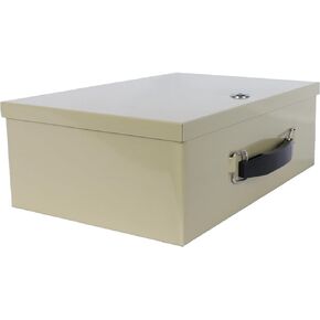 MMF Industries STEELMASTER Fire-Retardant Steel Security Chest with Key Lock | Tan | Includes 2 Keys | Durable Steel & Double Insulated Walls | Lab Tested Fireproof Security Box