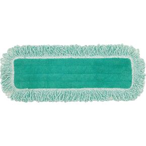 Rubbermaid Commercial Products HYGEN Microfiber Mop Pad with Fringe, 36-Inch, Green, Single Sided Cleaning Cloth for Floor Cleaning Hardwood/Tile/Laminated Floors in Kitchen/Lobby/Office