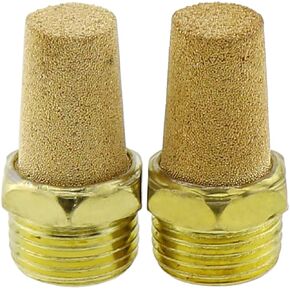Air Pneumatic Muffler DGZZI 2PCS 1/2Inch Male Thread Sintered Bronze Exhaust Muffler Silencer, Long Pneumatic Air Compressor Exhaust Muffler