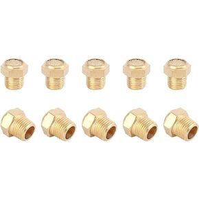SNS PSV-N01 Male Thread 1/8 NPT Brass Pneumatic Exhaust Muffler Silencer 10 PCS Per Pack