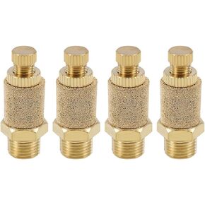 Uxcell كاتم صوت عادم الهواء قابل للتعديل من النحاس 1/8 BSPT ذهبي اللون 4 قطع in Kuwait