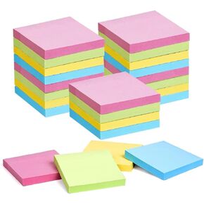 Sticky Notes 24 Pads 3 x 3 Inch, Self Stick Pads Vintage Colorful Sticky Notes 100 Sheet/Pad