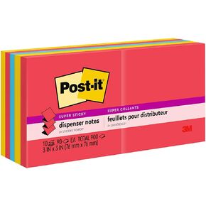 Post-it Super Sticky Pop-up Notes, 3x3 in, 10 Pads, 2x the Sticking Power, Playful Primaries Collection, Primary Colors (Red, Yellow, Green, Blue, Purple), Recyclable(R330-10SSAN)