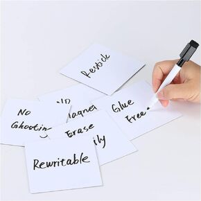 Dry Erase Sticky Notes Reusable - Reusable Dry Erase Stickers Non-Magnetic Whiteboard Stickers for Wall, PC, Wood, Bricks