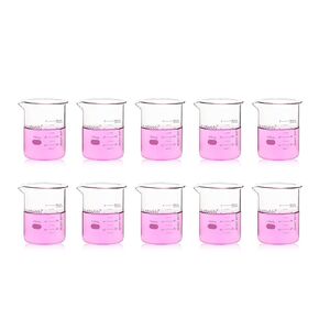 4pcs 250ml Upgrated Thick Glass Beakers, Griffin Low Form Beaker Set with Double Scale, 3.3 Boro, LVA009