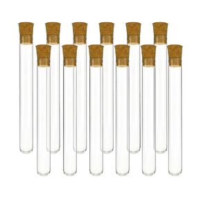 EISCO 12pc 25mL Glass Test Tubes with Cork Stoppers, 18x150mm - Industrial Quality Borosilicate Glass & Premium Natural Cork - For Science Experiments, Plant Cuttings, Seeds, Beads, Spices, Bath Salts