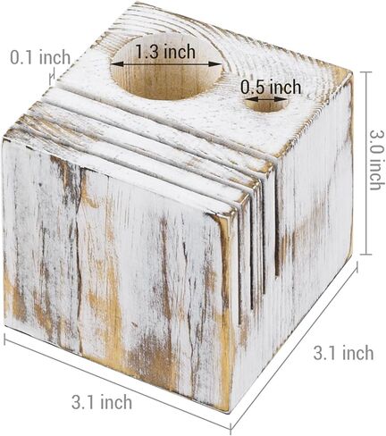 MyGift 4 Pack Whitewashed Solid Wood Restaurant, Bar Check Block with Pen and Credit Card Slots, Bill and Receipt Holder Organizer, Customer Check Presenters in Saudi Arabia