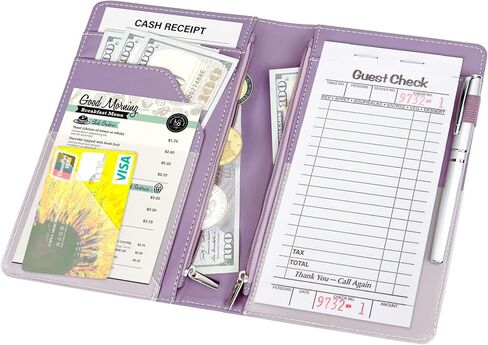 Server Books for Waitress Book, Leather Server Books for Waitress, Waiter Serving Book Booklet Wallet Restaurant Check Book Holder Waitstaff Organizer Fits Server Apron, Mint Green in Saudi Arabia