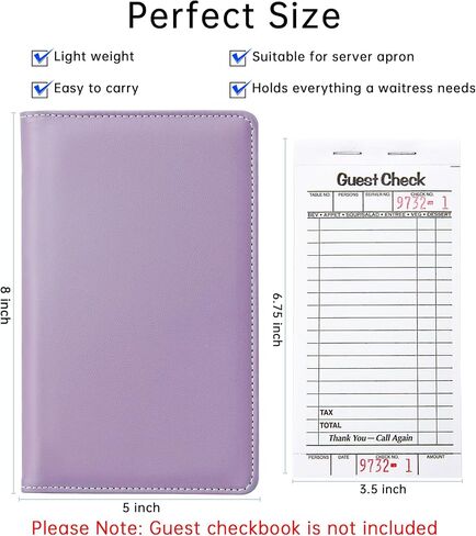 Server Books for Waitress Book, Leather Server Books for Waitress, Waiter Serving Book Booklet Wallet Restaurant Check Book Holder Waitstaff Organizer Fits Server Apron, Mint Green in Saudi Arabia