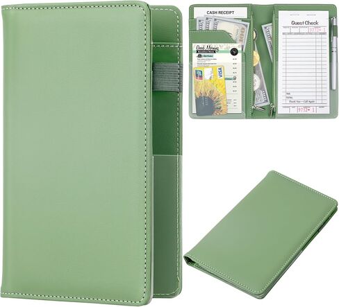 Server Books for Waitress Book, Leather Server Books for Waitress, Waiter Serving Book Booklet Wallet Restaurant Check Book Holder Waitstaff Organizer Fits Server Apron, Mint Green in Saudi Arabia