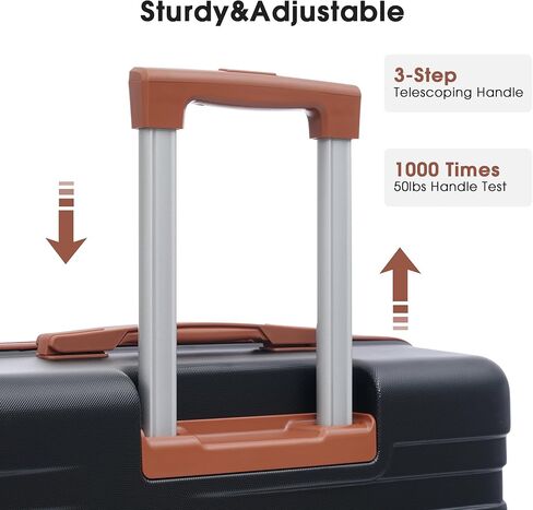 Merax Expanable Spinner Wheel 2 Piece Luggage Set ABS Lightweight Suitcase with TSA Lock 20inch+28inch, Black Dark Blue, 20/28 Inch in Kuwait