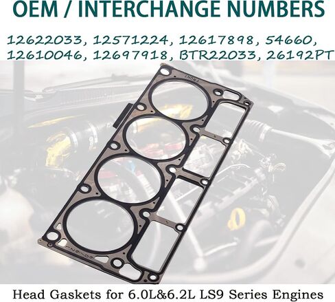 12589226 12498544 MLS Cylinder Multi Layer Head Gasket 2PCS for LS1 LS6 V8 4.8L 5.3L 5.7L LS Engine Head Gasket Kit, for Chevrolet for Buick for GMC for Pontiac for Hummer for Cadillac for Saab in Saudi Arabia